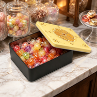 Boîte en métal personnalisée avec couvercle et base imprimés pour biscuits, chocolats, bonbons, emballage alimentaire en métal de qualité alimentaire, vente en gros, fabricant OEM