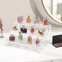 Présentoir de Comptoir Coulissant à 3 Niveaux en Acrylique Poli Transparent Personnalisé, Écologique et Moderne, pour Parfums