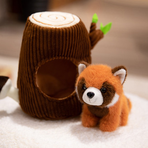 Tocón de árbol de peluche con Zorro, conejo, elefante, Animal relleno, decoración del hogar, regalo para niños, pequeño conejo suave con casa en el árbol - Product Image 5