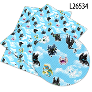 Gulungan kulit pola kartun untuk gulungan pita untuk bahan buatan tangan kerajinan dicetak silang kulit imitasi 30x136CM - Product Image 5