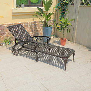 <span class=keywords><strong>Chaise</strong></span> longue de jardin en <span class=keywords><strong>aluminium</strong></span> moulé, durable, de luxe, pour la plage, la terrasse, la cour, la piscine, le parc, pliable, portable, pour la cour - Product Image 5