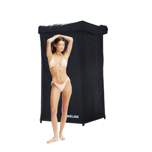 <span class=keywords><strong>Tente</strong></span> <span class=keywords><strong>de</strong></span> <span class=keywords><strong>douche</strong></span> imperméable <span class=keywords><strong>de</strong></span> camping extérieur portable avec auvents latéraux en aluminium à cadre escamotable et toit pour campeurs - Product Image 1