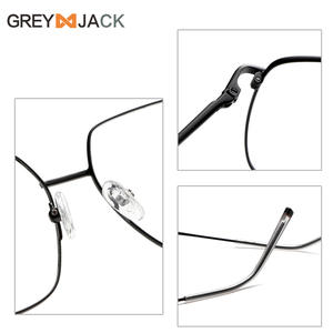 Montures de lunettes carrées en métal Greyjack Me2003, monture complète antidérapante unisexe pour les ordonnances - Product Image 3