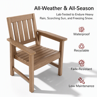 Chaises d'extérieur en plastique résistantes aux intempéries, aspect bois véritable, pour terrasse, pont, piscine et jardin