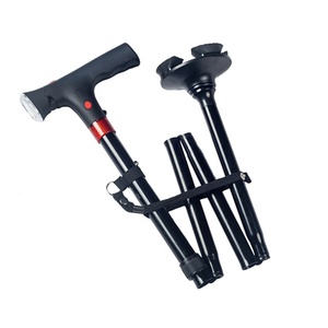 Guía plegable portátil con mango en T de moda, bastón para caminar de aluminio ajustable para hombre adulto con luz - Product Image 1