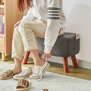 Modern Household Shoe Changing <b>Stool</b> Solid Wood <b>Storage</b> Ottoman Living Room Bench For Home Use - Product Image 1