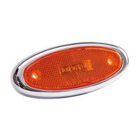 Luz de Marcador LED Ovalada de 3.9 Pulgadas con Lente Reflectora, Lámpara de Marcador Lateral para Camión y Remolque, SAE/DOT/FMVSS108/RoHS