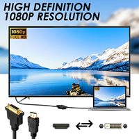Cable HDMI a DVI SYONG, Adaptador Bidireccional Macho a Hembra, Conversor 1080P, 3D, Compatible con HDTV, PS3, PS4, DVD, 0.3m