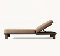 Chaise longue moderne en aluminium noir imperméable aux UV pour l'extérieur, la plage et le patio des hôtels