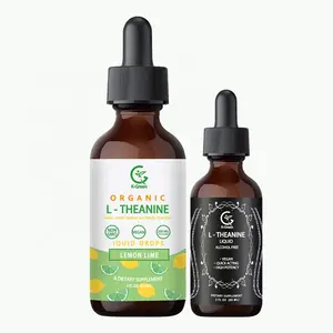 OEM jual panas L Theanine 200mg cairan tetes suasana hati/dukungan tidur alami untuk dewasa & anak-anak fokus suplemen 60ml