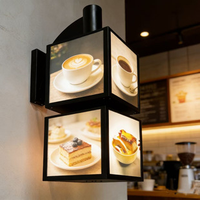 Boîte à lumière LED personnalisable en usine, cube lumineux rotatif, boîte à lumière LED 4 faces 4 couches, affichage extérieur