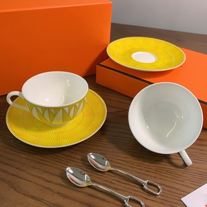 Elegante Taza y Platillo de Cerámica para Café, Estilo Europeo, Accesorio para Fiestas de Boda - Product Image 2
