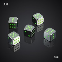 Dés carrés en acier inoxydable et laiton, argent, or antique, phosphorescents, écologiques, accessoires de jeu de bar, Mahjong