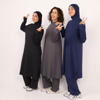Ensemble de vêtements de sport modestes haut de gamme pour femmes, 2 pièces, hauts et pantalons de jogging, tenue de sport islamique, respirante, pour l'entraînement