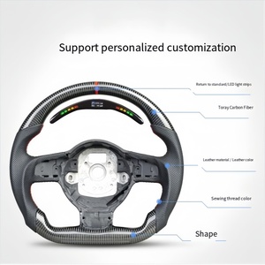 Volante Deportivo de Fibra de Carbono para Au/<span class=keywords><strong>di</strong></span>, Modificación R8/TTRS, Base Plana con LED, Cuero de Alta Calidad - Product Image 3