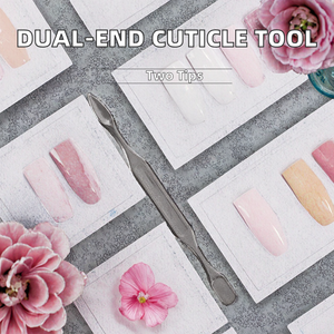 Outils de manucure réutilisables en acier inoxydable à double extrémité avec fourchette, cuillère, pousse-cuticules et couteau pour nettoyer les ongles et pousser les cuticules - Product Image 2