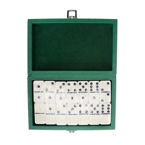 Juego de dominó Doble 6 De 28 piezas grabado personalizado con Spinners, azulejos de madera personalizados en caja de regalo para juegos - Product Image 1