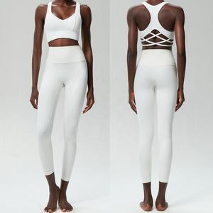 ชุดออกกำลังกายโยคะสำหรับผู้หญิงไซส์ใหญ่ แบบกลับด้านได้ สายไขว้ เอวสูง สวมใส่สบาย แห้งเร็ว เป็นมิตรกับสิ่งแวดล้อม - Product Image 5