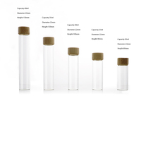Conteneur de stockage de café en verre personnalisé de 22 mm de diamètre, tube en verre, bouteille pour fleurs, thé, capsules, avec bouchon en bambou à vis