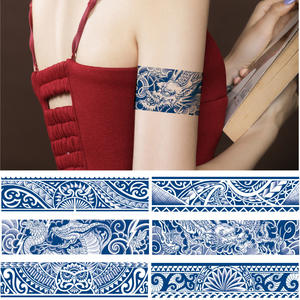 Autocollant de <span class=keywords><strong>tatouage</strong></span> <span class=keywords><strong>temporaire</strong></span> imperméable semi-permanent pour bras, poignet et jambe, imprimé par transfert d'eau, résistant à l'eau, motif jus de plantes - Product Image 2