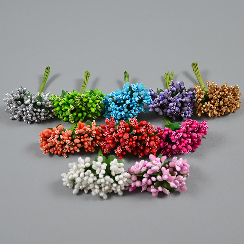 240 Pezzi Stami Fiori Artificiali Con Perline – Doppia Testa Per Matrimoni, Feste, Scrapbooking E Decorazioni Fai-da-te