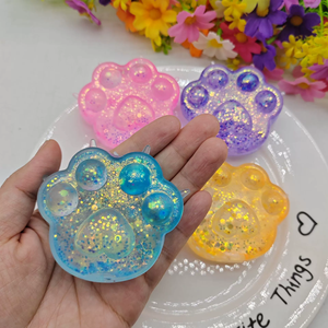 HY Jouet anti-stress à presser en maltose, best-seller, en forme d'animal (salamandre, capybara, patte de chat) avec paillettes et motif dessin animé - Product Image 1