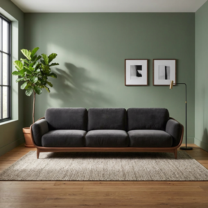 Sofá Moderno de Lujo de Tres Plazas, Diseño Escandinavo, Madera de Teca, Cuadrado, Cómodo y Duradero, Muebles para Sala de Estar - Product Image 3