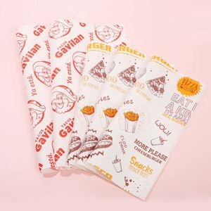Papier d'emballage alimentaire imprimé sur mesure, résistant à la graisse, pour hamburgers, sandwichs, tacos, pour restaurants, fast-food - Product Image 1