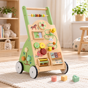 Andador de Madera Estilo Europeo para Bebés, Juguete de Aprendizaje, Carrito de Empuje para Niños Pequeños, Ayuda Manual para Caminar con Ruedas, para 6 Meses a 3 Años - Product Image 5