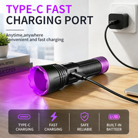 Lampe torche UV en alliage d'aluminium 60W 365nm, rechargeable par USB, détecteur de scorpions, torche ultraviolette, inspection fluorescente pour la chasse
