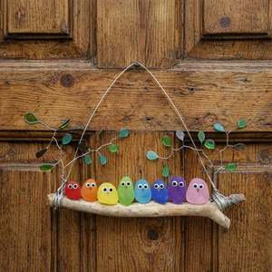 Sea Glass Bird Decor Hanging <b>Ornament</b> For Interior Decoration Irregular Shape Multicolored Acrylic Version - Product Image 2