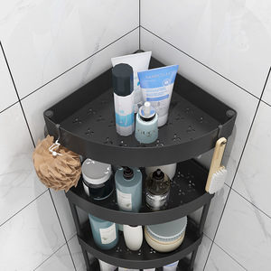 Étagère d'angle pour salle de bain XTC, 5 niveaux, triangle, autoportante, avec roulettes, pour toilettes et salles de bain - Product Image 5