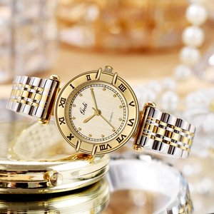 Nuevo reloj de pulsera de cuarzo para mujer, de acero inoxidable sólido, de alta gama, con esfera de números romanos. - Product Image 1