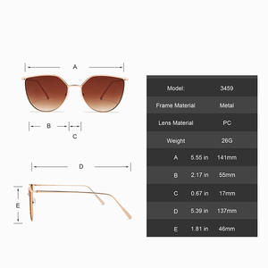 Gafas de Sol de Metal para Mujer, Estilo Transfronterizo, 141 mm, Protección UV400, Moda, Viajes, Conducción - Product Image 1