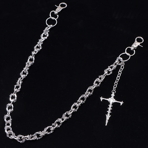 yueli Cross Waist Chain Tibetan Silver Hip Hop Punk Spiked Pendant Daily Wear - Product Image 3