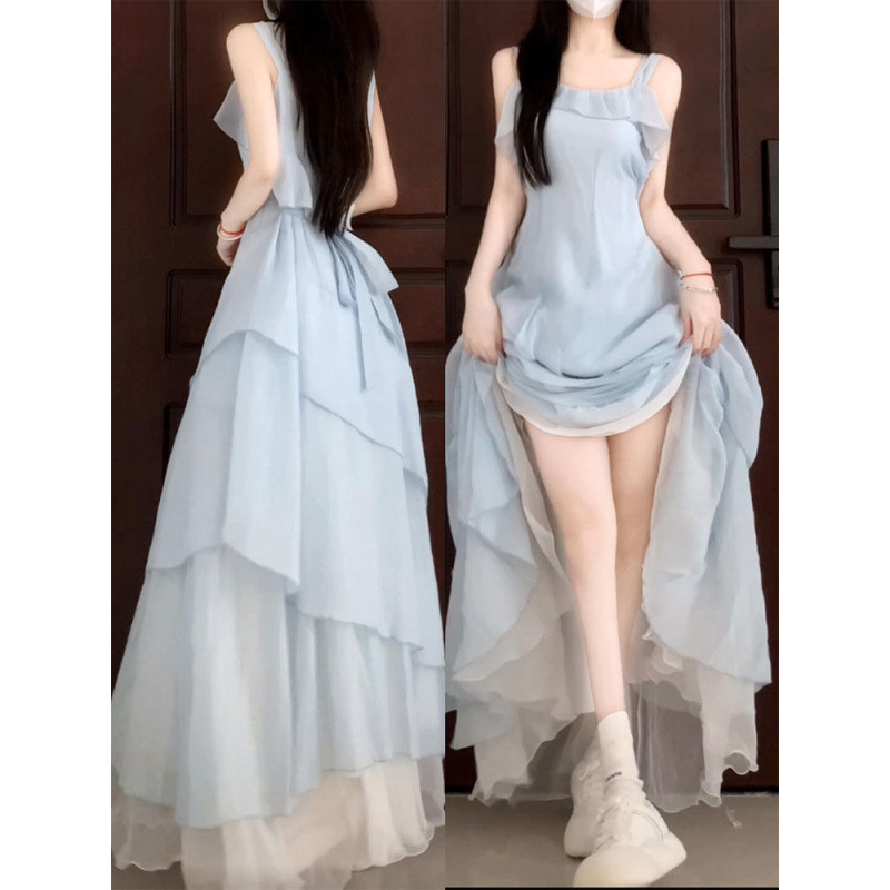 blue dress