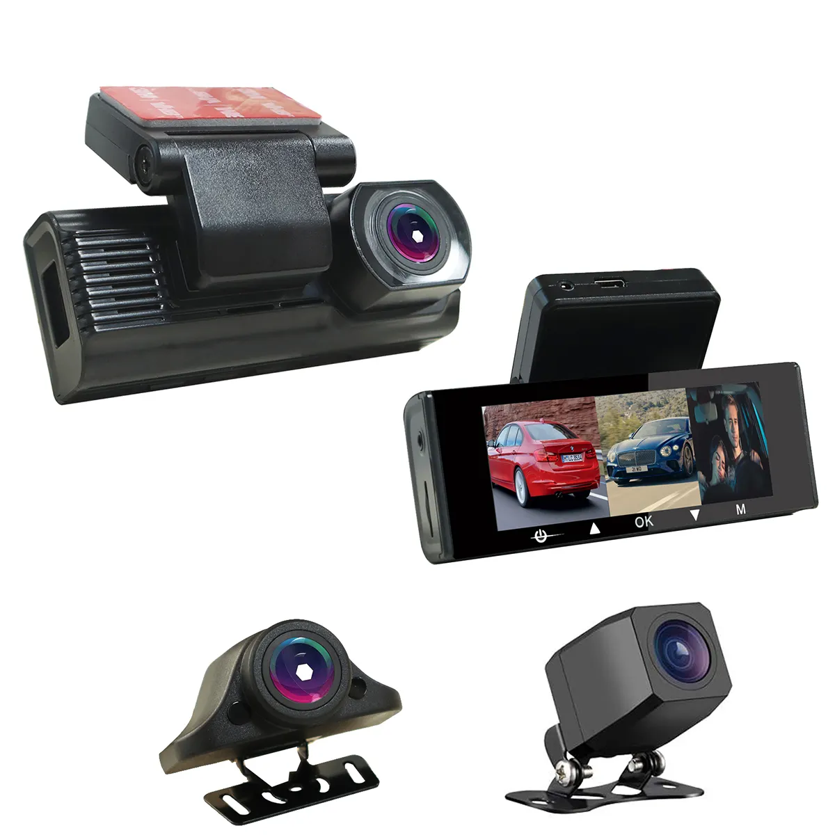 Karadar Car DVR Three Cameras 1080P HD Video Recorder Logger With ADAS WIFI G-Sensor 24H Parking And Car Anti Fatigue Drive Warn