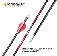 Accessoires de tir à l'arc Pandarus Archery ID 5,2 mm 6,2 mm, tiges de flèches en carbone pur 3K pour arcs classiques et composés, chasse et tir à l'arc.