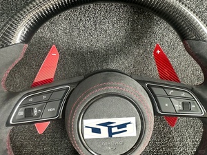 Volante in Fibra di Carbonio e Pelle per <span class=keywords><strong>Audi</strong></span> R8, TT Mk2, Mk3, B8, RS, TTS, TTRS, RS3, RS6, RS4, RS5, RS7, A3, D3, A4, A5, A6, C6, A7, A8, <span class=keywords><strong>A1</strong></span>, Q3, Q5, Q7 - Product Image 5