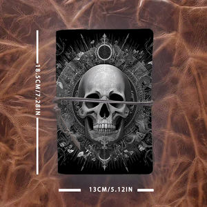 A6 Cuaderno Vintage hecho a mano con cierre de corbata Papel extraíble Regalo de <span class=keywords><strong>cumpleaños</strong></span> perfecto para el amigo del primo con calavera con Orna - Product Image 4