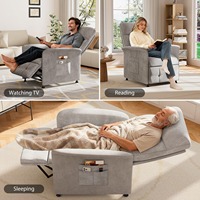 Fauteuil inclinable électrique avec chaleur et massage, un seul siège, pour personnes âgées |   Canapé inclinable avec télécommande, 3 poches latérales, montage facile, confortable