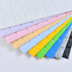 Papel tapiz autoadhesivo de espuma para decoración del hogar, papel tapiz autoadhesivo de Color, ladrillo 3d, precio directo de fábrica