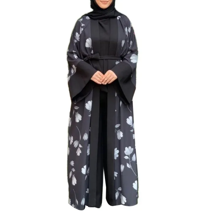 Мусульманский комплект из двух предметов, вечернее платье кафтанс Абайи, длинное платье для женщин с поясом