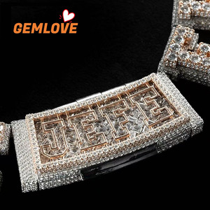GEMLOVE - Colgantes de Joyería al por Mayor, Dijes de Estilo Cubano Hip-Hop, Colgante con Letra para Hombre, Regalo - Product Image 2