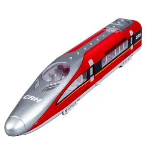 Best Selling Simulated Rail toy train with Light and Sound friction toy vehicle model High Speed Rail diecast toys For kids