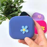 Nouvel étui à clés en silicone au design floral élégant, porte-monnaie magnétique, porte-cartes, organisateur d'objets divers, double compartiment pour écouteurs