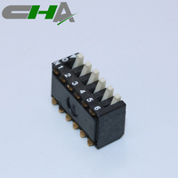 Interruptores DIP de la Serie CHA EPM con Paso de 2.54 mm, Color Negro, Interruptor DIP SMT