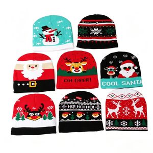 Bonnet en tricot jacquard de Noël, chaud, avec pompon, protection des oreilles, en laine, tendance, <span class=keywords><strong>d</strong></span>écoré de lumières LED, pour l'automne/hiver 333 - Product Image 3