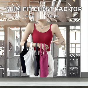 Camisola con almohadillas para el pecho, adelgazante, transpirable, informal, tipo chaleco, venta al por mayor, tops de verano 2025 para mujer, elásticos - Product Image 2