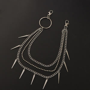 Cadena de cintura de varias capas con púas, estilo punk, accesorio de moda hip hop para hombres y mujeres, ropa casual de calle, decorativa de aleación de zinc - Product Image 4